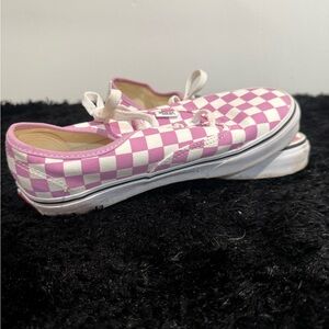 Vans Pink/Purple and White Checkered Shoes